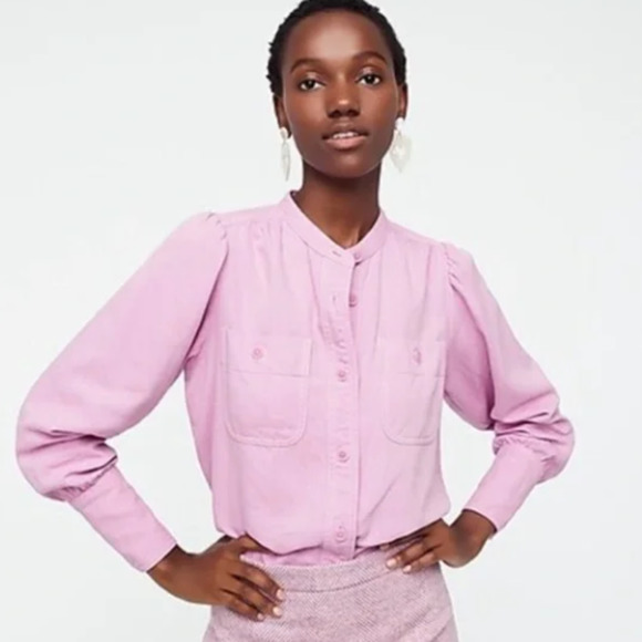 J. Crew Point Sur Button Up Shirt Purple Twill - Picture 1 of 12
